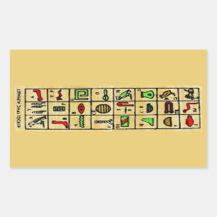 Egyptian Hieroglyphics, Alphabetic Symbols Rectangular Sticker