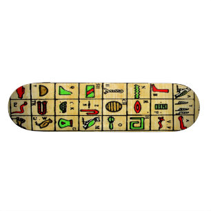 Egyptian Hieroglyphics, Alphabetic Symbols Skateboard Deck
