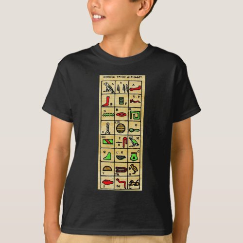 Egyptian Hieroglyphics Alphabetic Symbols T_Shirt