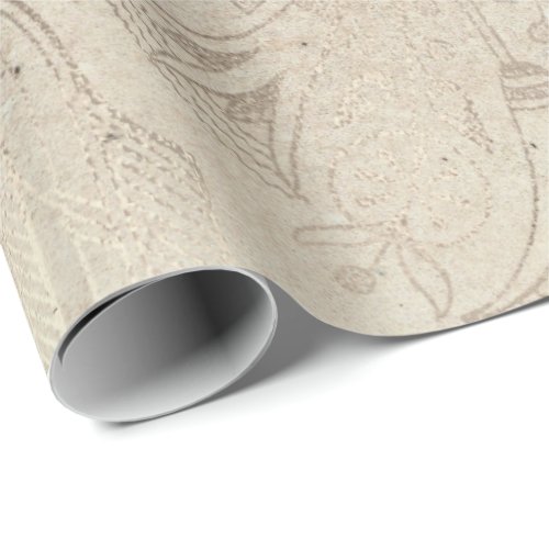 Egyptian Hieroglyphics Antique Flowers Wall Cement Wrapping Paper