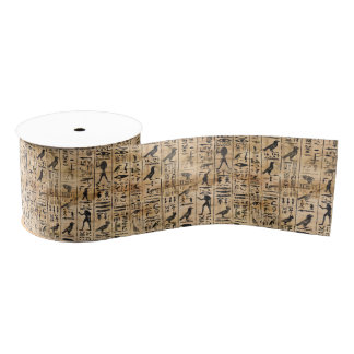 Egyptian hieroglyphics Birds Pattern 2 Grosgrain Ribbon
