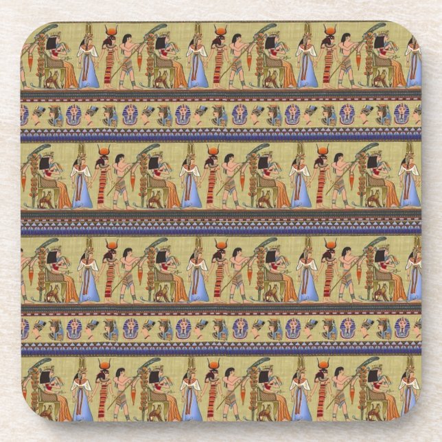 Egyptian Hieroglyphics Cork Coaster (Front)