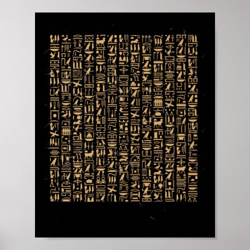 Egyptian Hieroglyphics Egypt Pyramid Poster