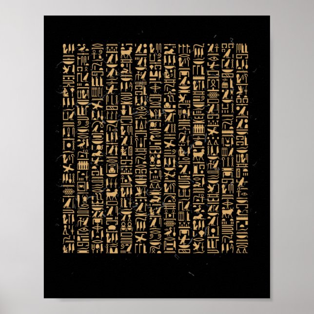 Egyptian Hieroglyphics Egypt Pyramid Poster (Front)