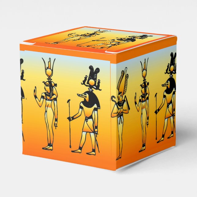 Egyptian Hieroglyphics Favor Box (Front Side)
