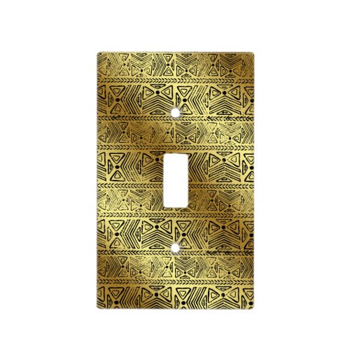 Egyptian Hieroglyphics Gold Black Light Switch Cover