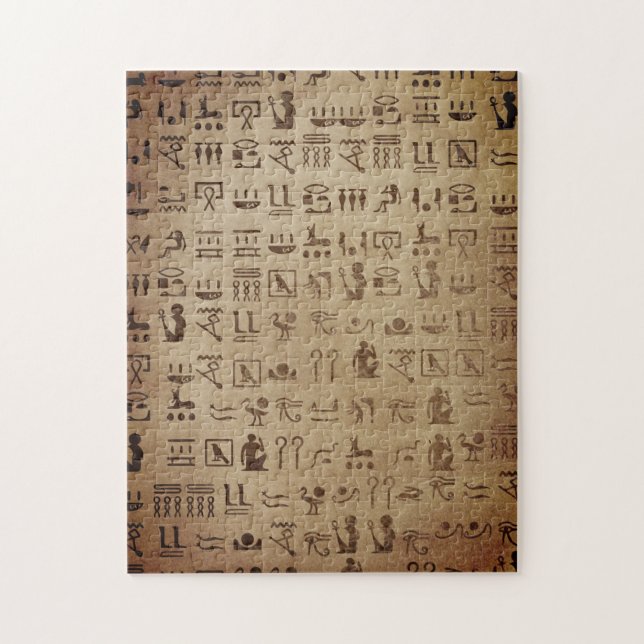 Egyptian Hieroglyphics on Papyrus Jigsaw Puzzle (Vertical)