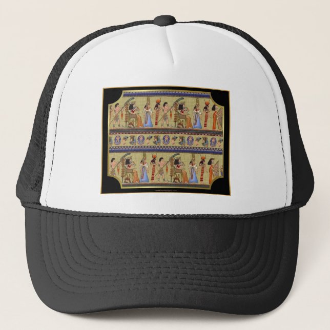 Egyptian Hieroglyphics Series II Apparel Gifts Trucker Hat (Front)