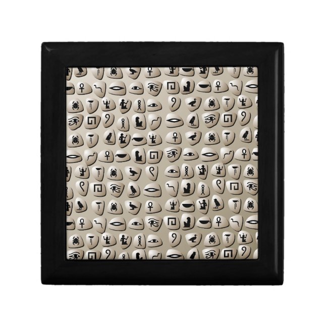 Egyptian Hieroglyphics Stones Pattern Jewelry Box (Front)