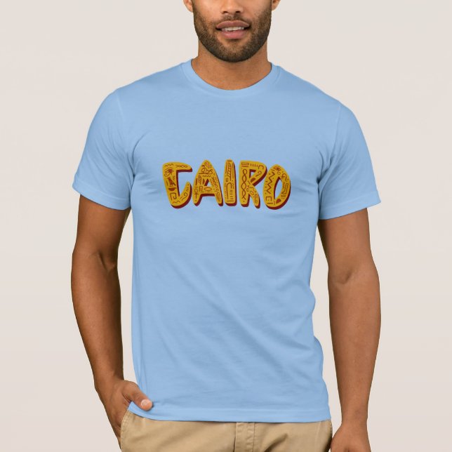 Egyptian Hieroglyphics Symbols in Cairo Letters T-Shirt (Front)