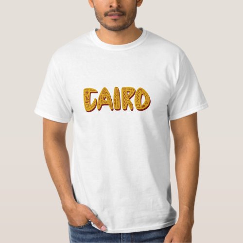 Egyptian Hieroglyphics Symbols in Cairo Letters T_Shirt