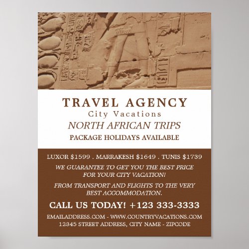 Egyptian Hieroglyphics Travel Agency Advertising Poster