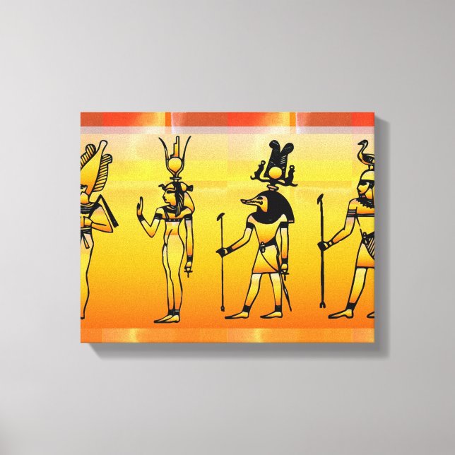 Egyptian Hieroglyphics Wrapped Canvas Print (Front)