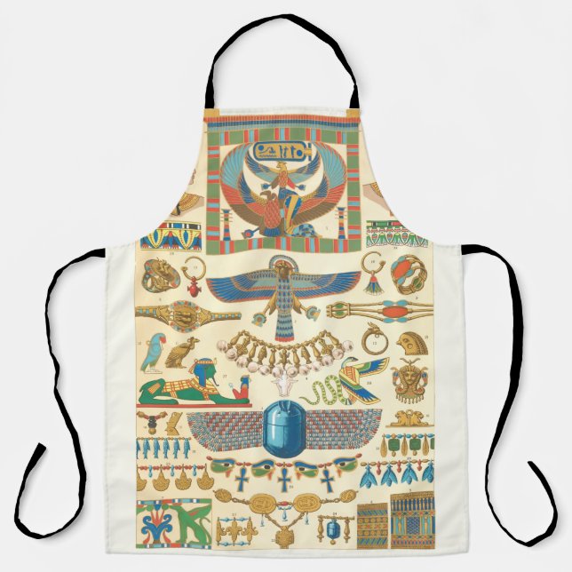 Egyptian Hieroglyphs All-Over Print Apron (Front)