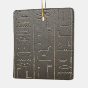 Egyptian Hieroglyphs Ancient Egypt Writing Symbols Ceramic Ornament