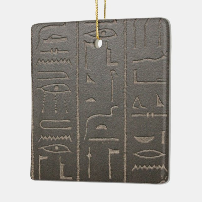 Egyptian Hieroglyphs Ancient Egypt Writing Symbols Ceramic Ornament (Left)