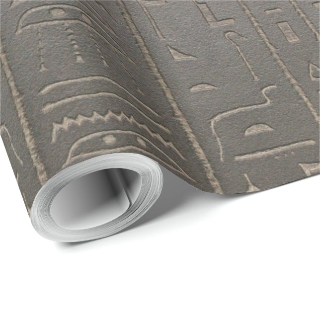 Egyptian Hieroglyphs Ancient Egypt Writing Symbols Wrapping Paper (Roll Corner)