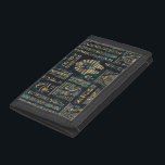 Egyptian hieroglyphs and deities -Abalone and gold Trifold Wallet<br><div class="desc">Egyptian hieroglyphs and deities -Abalone and gold</div>
