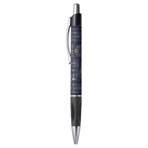 Egyptian hieroglyphs and deities_gold on marble pen