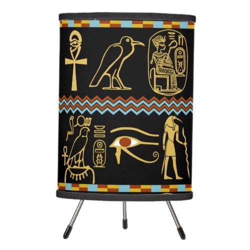 Egyptian Hieroglyphs Eye Of Horus Pattern Tripod Lamp