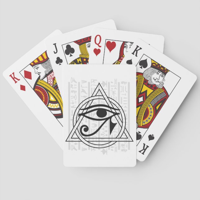 Egyptian Hieroglyphs - Eye of Horus Poker Cards (Back)