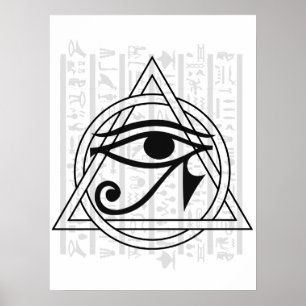 Egyptian Hieroglyphs - Eye of Horus Poster