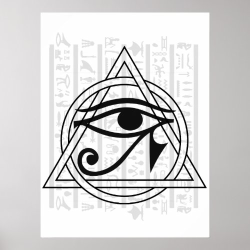 Egyptian Hieroglyphs _ Eye of Horus Poster