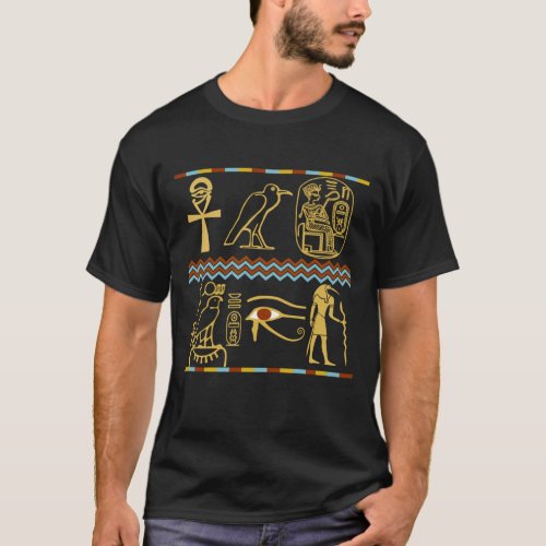 Egyptian Hieroglyphs Eye Of Horus Symbols T_Shirt