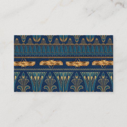 Egyptian Hieroglyphs Gold Beetles Golden Glitter Business Card