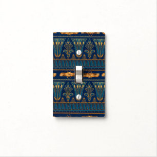 Egyptian Hieroglyphs Gold Beetles Golden Glitter Light Switch Cover