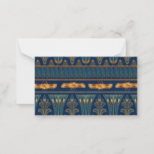 Egyptian Hieroglyphs Gold Beetles Golden Glitter Note Card