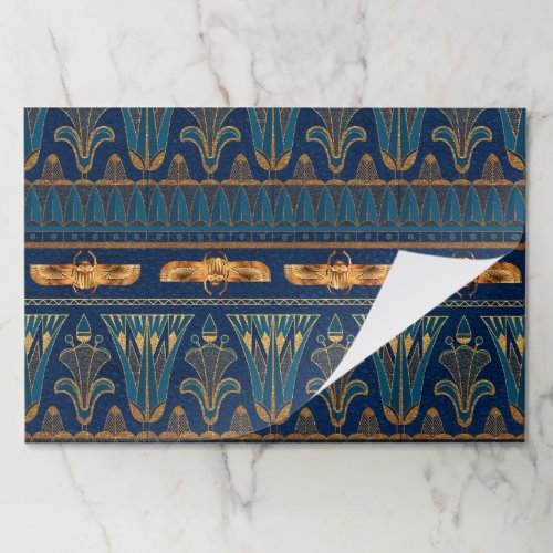 Egyptian Hieroglyphs Gold Beetles Golden Glitter Paper Pad