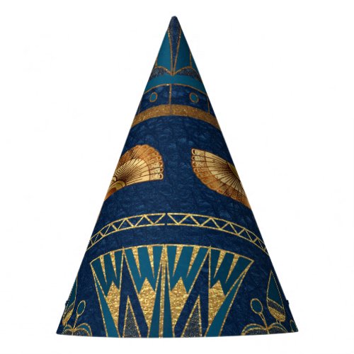 Egyptian Hieroglyphs Gold Beetles Golden Glitter Party Hat