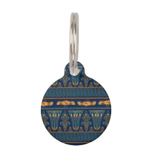 Egyptian Hieroglyphs Gold Beetles Golden Glitter Pet ID Tag
