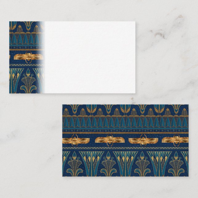 Egyptian Hieroglyphs Gold Beetles Golden Glitter Place Card (Front/Back)
