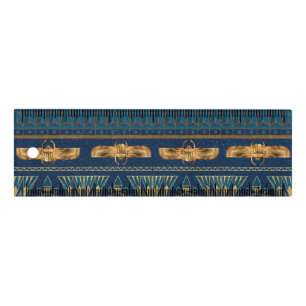 Egyptian Hieroglyphs Gold Beetles Golden Glitter Ruler