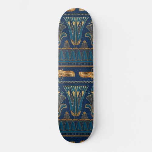 Egyptian Hieroglyphs Gold Beetles Golden Glitter Skateboard