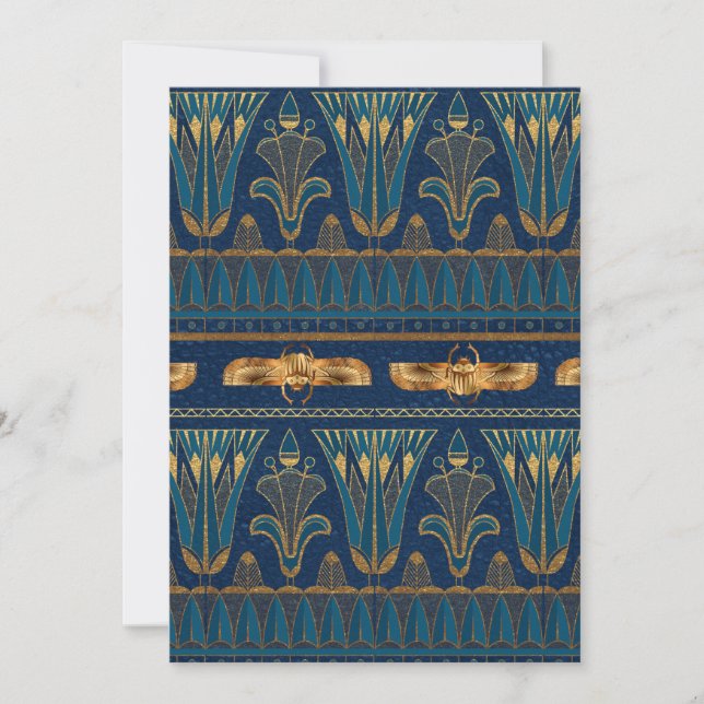 Egyptian Hieroglyphs Gold Beetles Golden Glitter Thank You Card (Front)