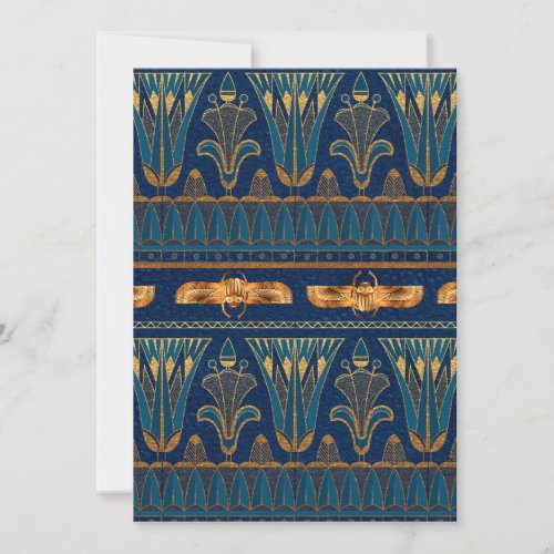 Egyptian Hieroglyphs Gold Beetles Golden Glitter Thank You Card