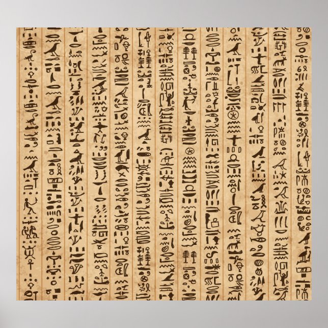 Egyptian Hieroglyphs: Grunge Seamless Magic Poster (Front)