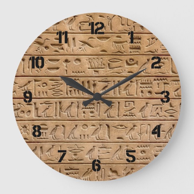 Egyptian Hieroglyphs Large Clock (Front)