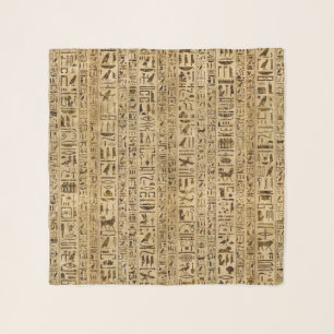 Egyptian hieroglyphs on papyrus scarf
