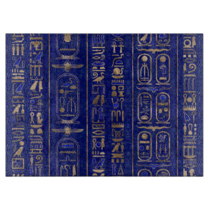 Egyptian hieroglyphs pattern Gold Lapis Lazuli Cutting Board