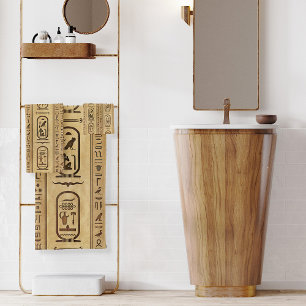 Egyptian hieroglyphs Vintage Texture Bath Towel Set