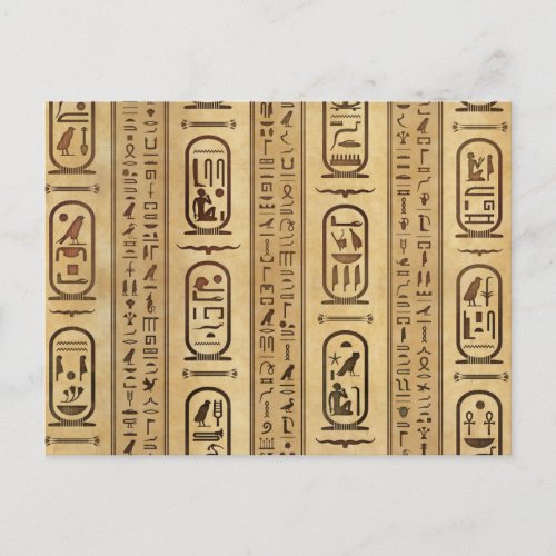 Egyptian hieroglyphs Vintage Texture Postcard