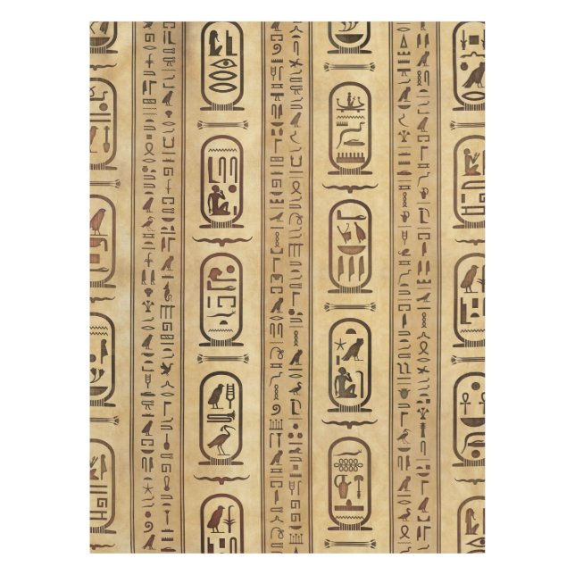 Egyptian hieroglyphs Vintage Texture Tablecloth (Front)