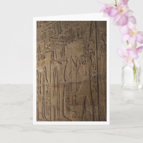 Egyptian Hieroglyphs Wall Background Card
