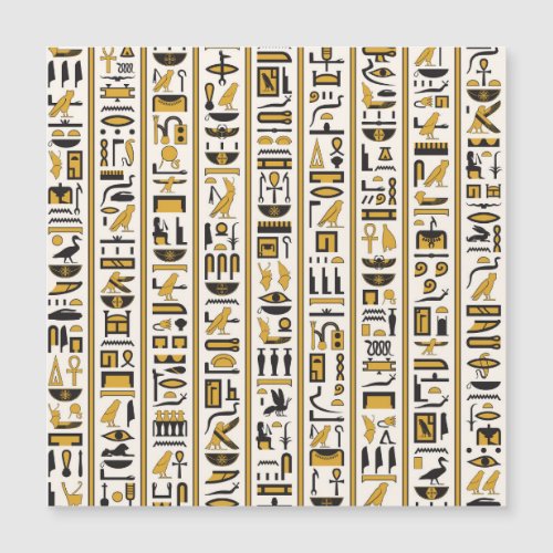 Egyptian Hieroglyphs Yellow_Black Seamless