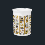 Egyptian Hieroglyphs: Yellow-Black Seamless. Beverage Pitcher<br><div class="desc">Egyptian hieroglyphs yellow-black color seamless
Ancient Whispers: Yellow-Black Egyptian Hieroglyphs Unveiled.
Sleeping Squirrel Dream in an Autumn Watercolor Pattern.
egyptian,  hieroglyphs,  pattern,  ornament,  pharaoh,  egypt,  ancient,  background,  decor,  illustration,  sign,  letter,  old,  decoration,  culture,  decorative,  word,  lettering,  papyrus,  scroll</div>