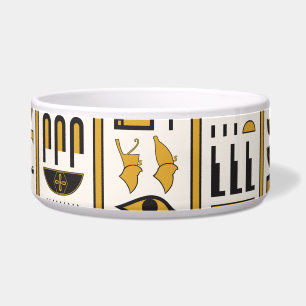 Egyptian Hieroglyphs: Yellow-Black Seamless. Bowl